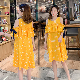 孕妇连衣裙夏装2021年新款z潮妈宽松中长款孕期时尚a版连衣裙女