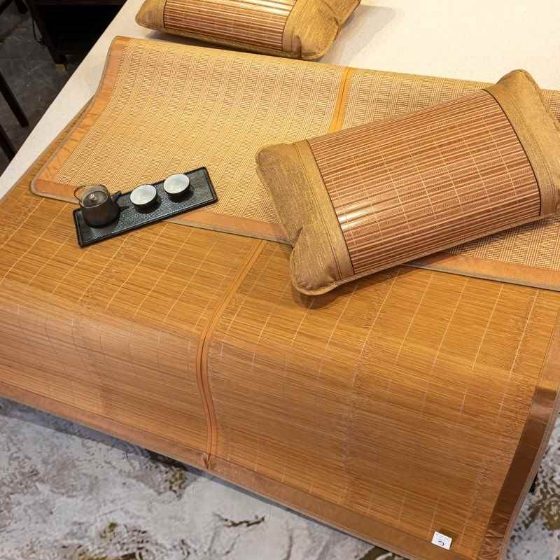 凉席定做草席碳化竹席两用双面藤席折叠裸睡夏季家用席子定制
