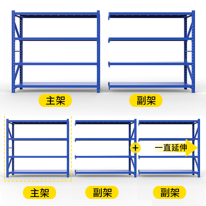 仓库货架置物架家用多层库房仓储货架展示架重型铁架子储物架