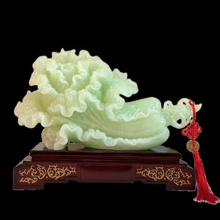 百财聚来白菜摆件中式 饰品乔迁开业礼品 家居客厅电视柜玄关招财装