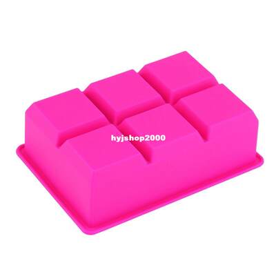 1PC 6-Square Sillieone Cube Tray Ice Makcr Jelly Puoding Sdf