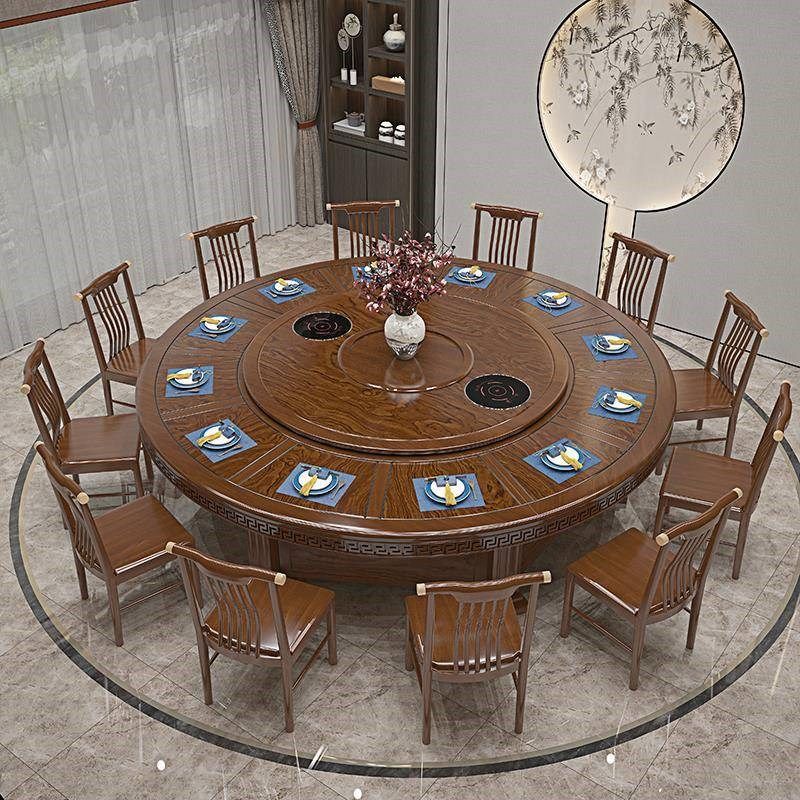 新中式酒店电动大圆桌20人酒店饭店餐桌实木仿古雕花宴会火锅桌子,住宅家具,板木餐桌,淘宝优惠券,粉丝福利购,淘宝优惠卷