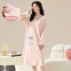 长袖 睡裙秋季 睡衣裙带胸垫秋冬款 宽松全棉春秋款 女款 2023新款