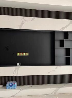 工厂销实心e钢板柜铝板柜不锈钢电视壁龛嵌入式客厅背景柜金属展