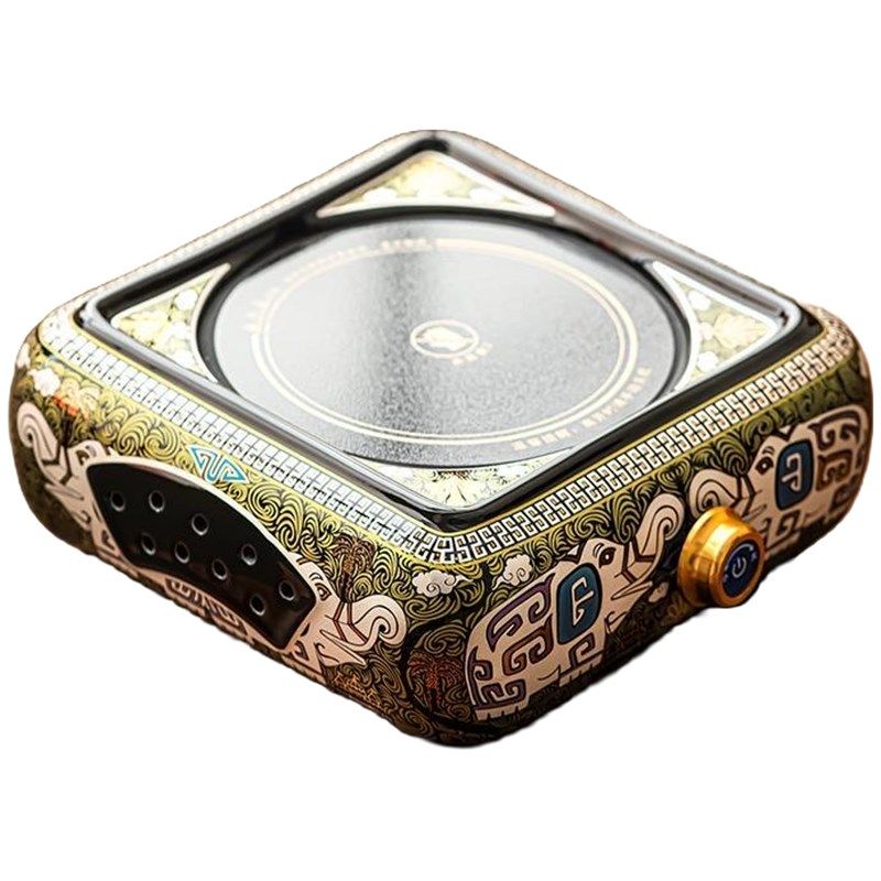 煮茶炉八破c图金银措工艺提梁壶两件套送蒸茶内胆一年质保只换不