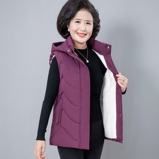 中老年羽绒棉马甲女秋冬新款 宽松坎肩外套 外穿洋气妈妈装 加大码