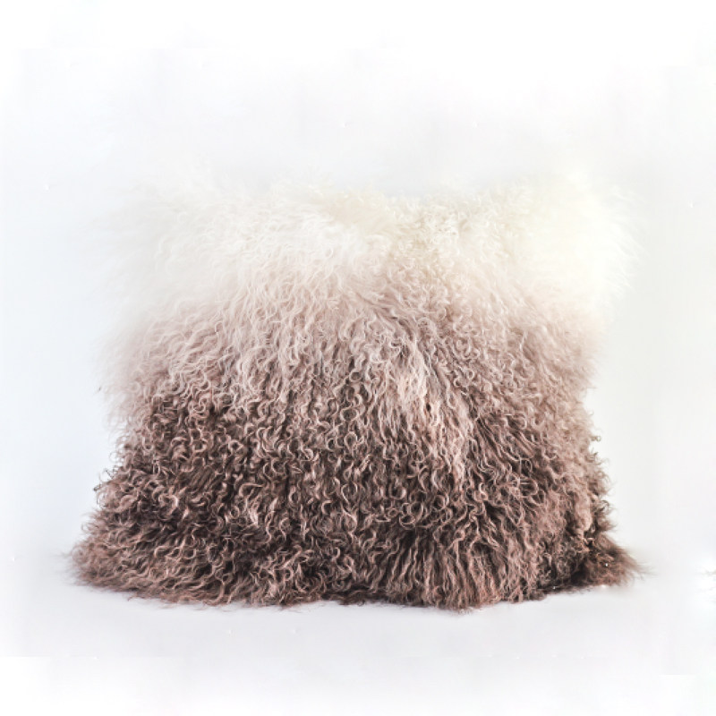 rinoart/k犀牛生活 绛紫色渐变羊毛抱枕沙发床头腰枕靠背枕头含芯