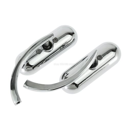 Motorcycle 8mm&10mm Mini Oval Mirrors Black/Chrome For Harle