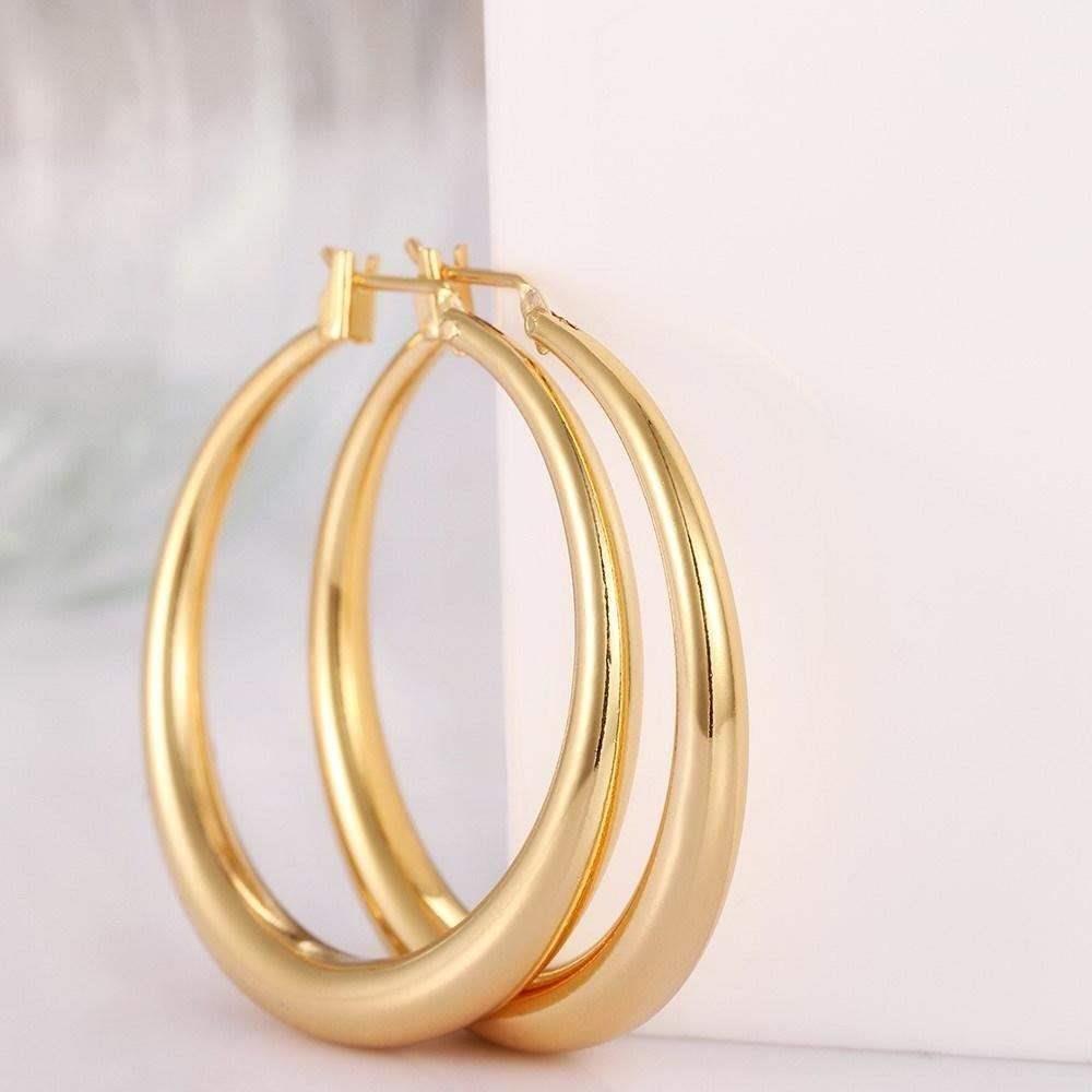 Russia earings big hoop earrings 18K gold plated jewelry for