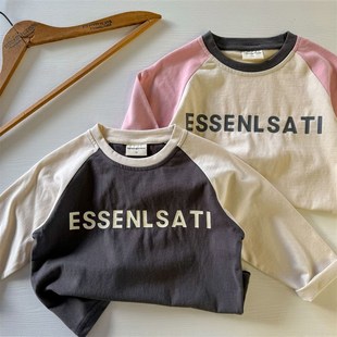 t恤春秋季 小童宝宝体恤衫 打底衫 上衣2024春装 男童插肩袖 儿童长袖