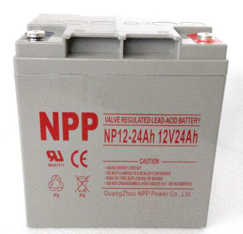 NPP耐普蓄电池NP12-24AH铅酸免维护12V24AH应急照明UPS电源