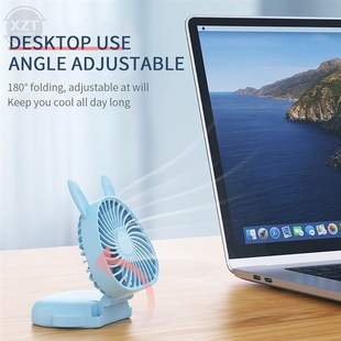 Portable Folding Neck 速发USB Hanging Mini Fan Rechargeble