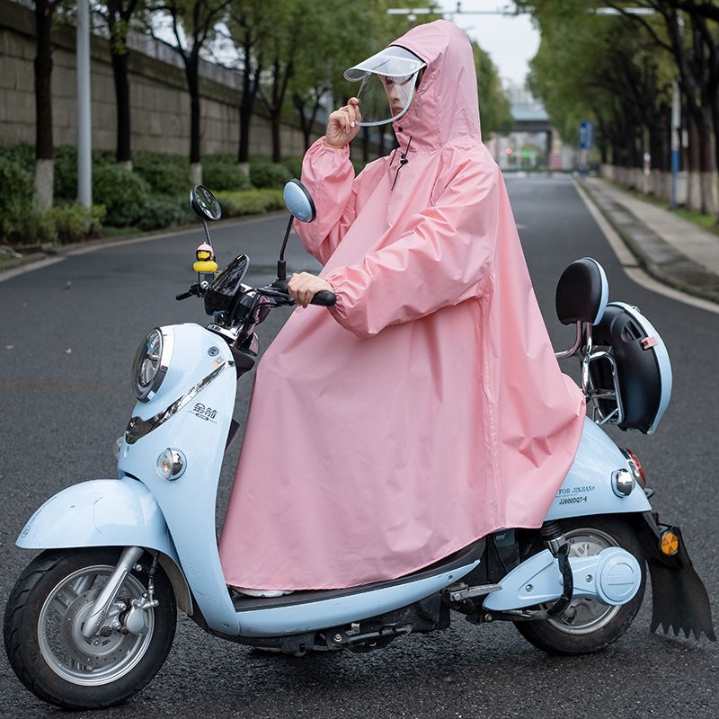 雨披带袖单人电瓶电动自行车成人男女长款全身防暴雨学生防水雨衣