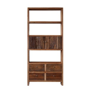 实木博古架展示柜侘寂风茶室置物收纳柜多宝阁茶杯架老木简约书架