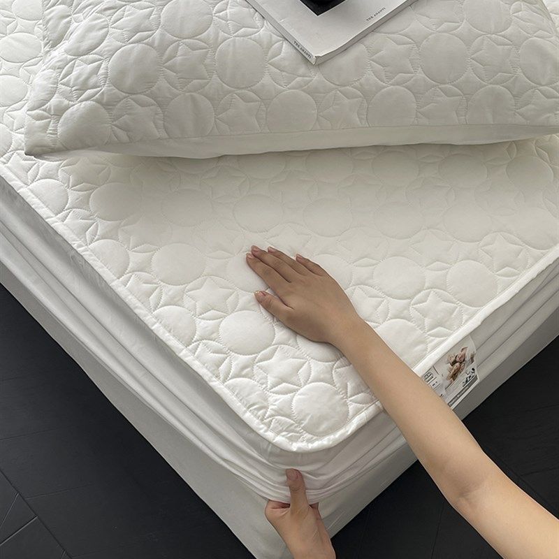 北欧简约风纯色全棉夹棉床笠全包床垫保护罩可水洗席梦思加厚床罩,床上用品,床笠,淘宝优惠券,粉丝福利购,淘宝优惠卷