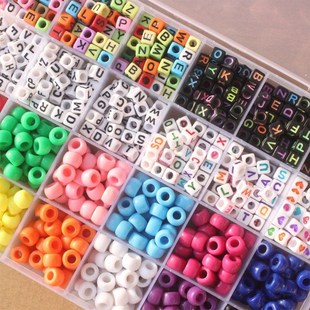 960Pcs 20 Grid Alphabet Letter Pony Beads Cube for DIY Jewel