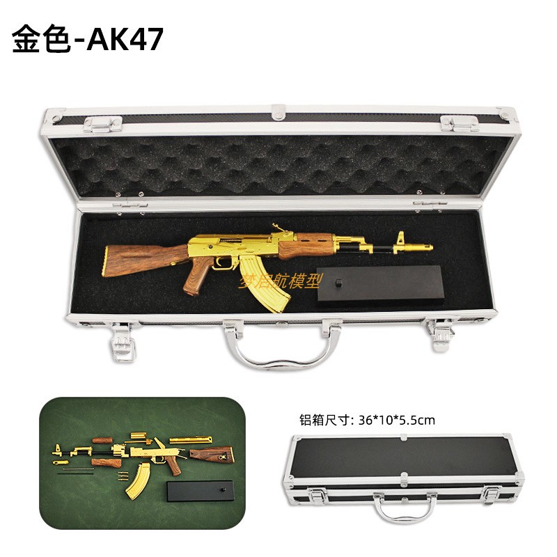 直销1:3.5合金Mk4卡宾枪模型AR15巴雷特AK47金属可拼装玩具枪不