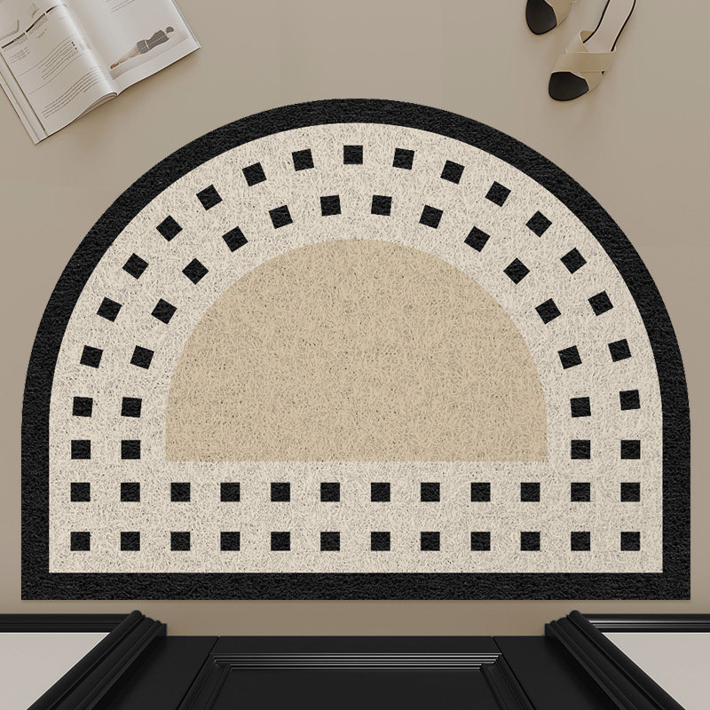 丝圈地垫入户门垫玄关脚垫耐脏黑色半圆地毯家用门口进门防滑垫,居家布艺,入户地垫,淘宝优惠券,粉丝福利购,淘宝优惠卷