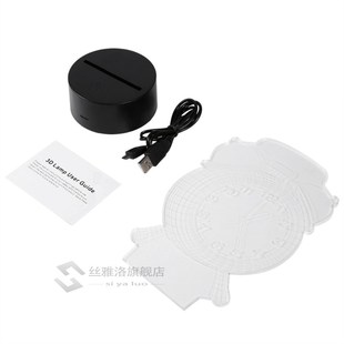 Alarm Clock Shape 3D Visual LED Night Lights for Kids 7 Colo