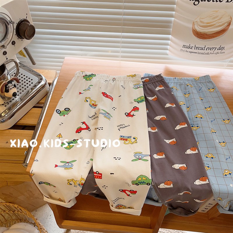 面料超舒服!儿童牛奶蛋白纯棉家居服男童弹力秋衣卫生裤套装睡衣