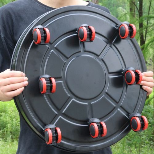 铁艺移动托盘金属铁质花盆万向轮圆形大型盆栽阳台室内防漏水底座