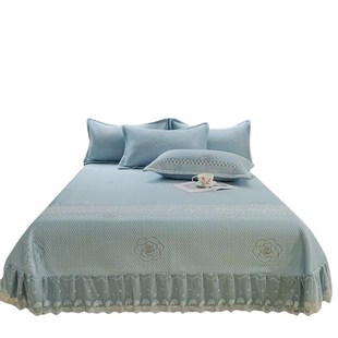 夏季 凉感丝提花凉席冰丝a类母婴级可水洗凉席三件套家用软席 新款