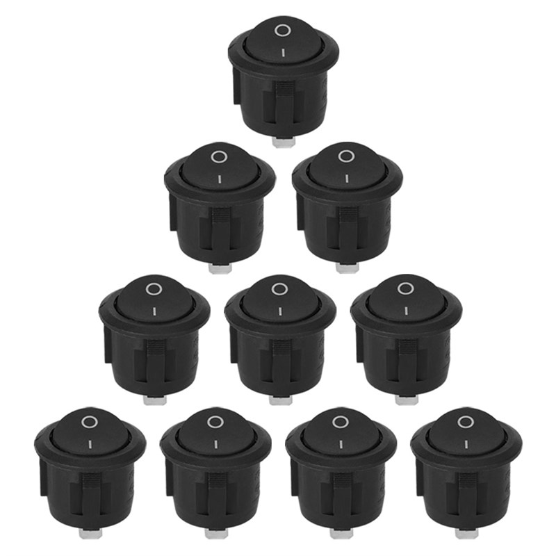 推荐10pcs Rocker Switch KCD1 ON-OFF 2Pin Round Boat Power Sw