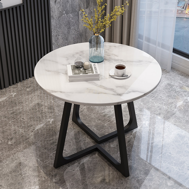 岩板餐桌小圆桌休闲桌接待洽谈桌椅,住宅家具,大理石餐桌,淘宝优惠券,粉丝福利购,淘宝优惠卷