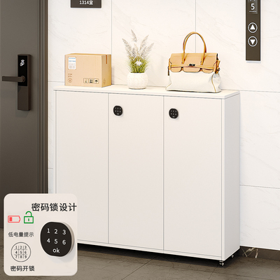 家用鞋柜门口外楼道鞋架入户门外走廊带锁鞋子收纳柜过道电梯口柜