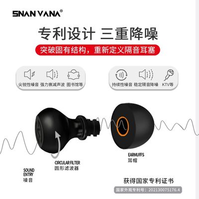 Snan Van睡专业耳塞防隔y音睡眠超级噪音降噪a觉专用防噪音神器