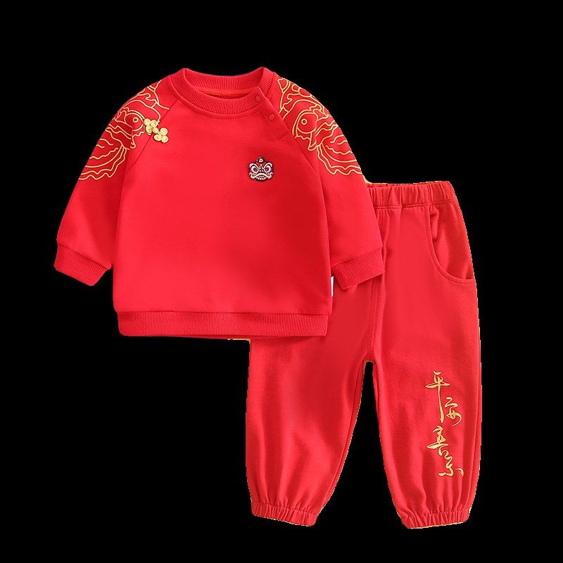 男宝宝一周岁礼服纯棉唐装套装春款中国风红色卫衣抓周衣服男童潮,童装/婴儿装/亲子装,唐装,淘宝优惠券,粉丝福利购,淘宝优惠卷
