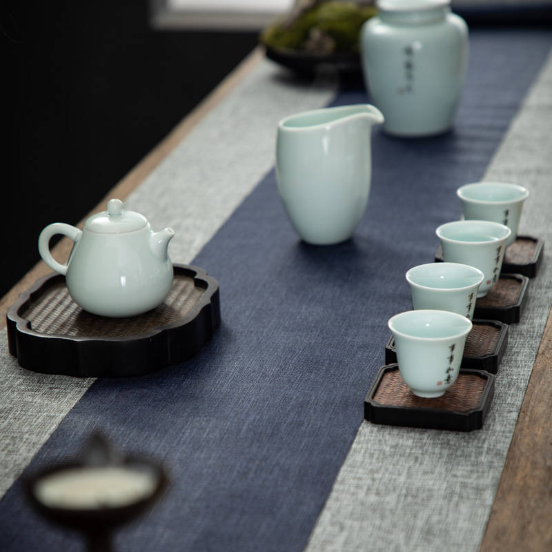 亚麻防水布桌旗中式茶席禅意干泡茶桌布百搭茶台布艺茶茶道