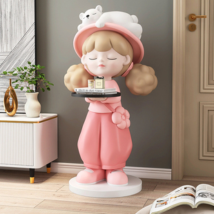 奶油风女孩大型客厅落地摆件家居饰品电视柜沙发旁床头柜乔迁新居