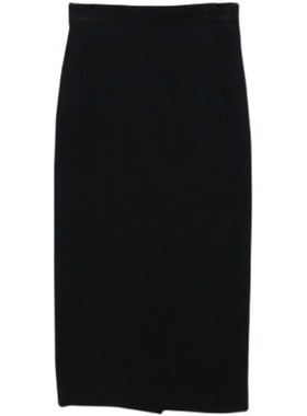 毛呢半身c裙女秋冬2021新款长裙气质通勤长款黑色高腰开衩呢子裙