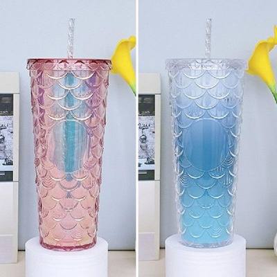 极速New Fashionable Double Layer Fish Scale Cup Plastic Stra