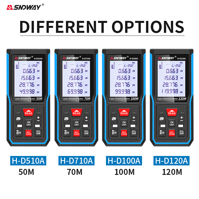 DWAY L ser Distance Meter y50Ml70M 100M 120MaRechargeab e