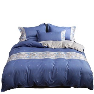 四件套全棉纯棉100床单被套床上用品被罩1.8m双人加厚春秋单3件套