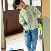 中国风套装 男童汉服秋款 儿童唐装 盘扣上衣古装 高端宝宝周岁新中式