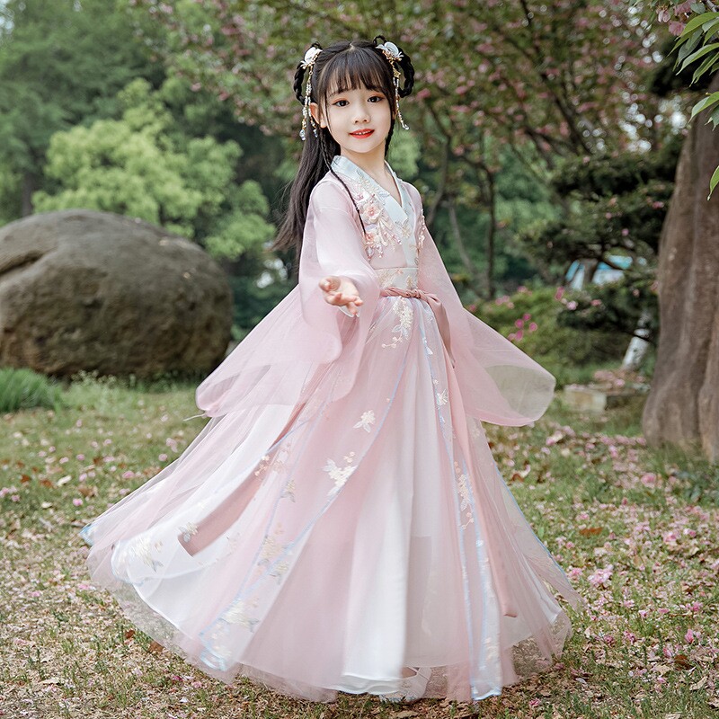 厂家女童汉服2023新款儿童中国风汉服襦裙小女孩古装仙女套装女童