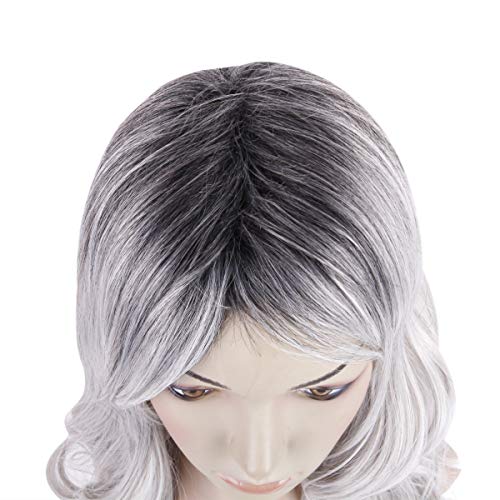 iUEENTAS Silver Gray Ombre Wig for ohite WWNman MQxed Gray L 农机/农具/农膜 其它农用工具 原图主图