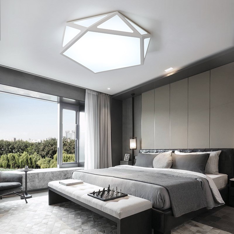 卧室灯简约现代几何led吸顶灯温馨F浪漫北欧主房间灯创意个性灯具