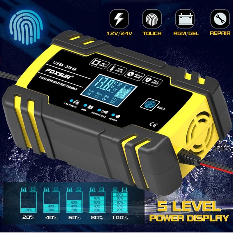 8 Amp Intelligent Car Battery Charger Pulse Repair Starter