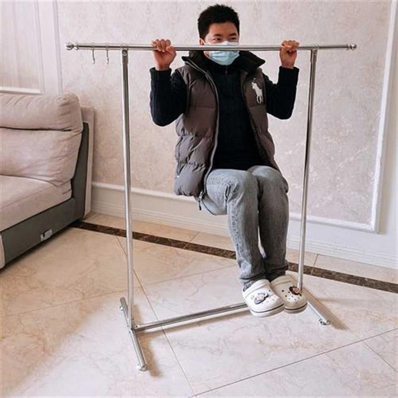 富佳曼 固定落地式晒衣架304阳台晾衣杆家用不锈钢单杆晾被凉衣架