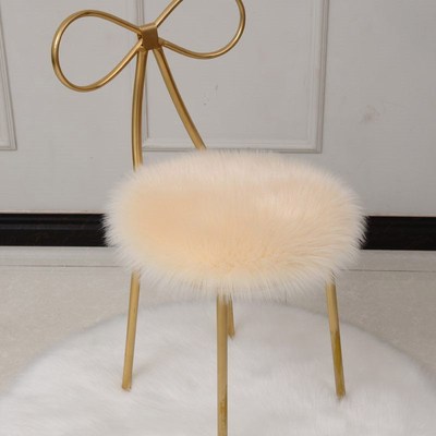 *Solid Color Warm Wool Round Cushion Stool Pad Thickening Di