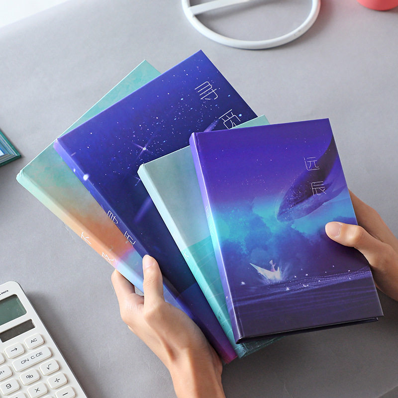 梦幻星辰手账本 ins日系手绘空白内页手帐本日记本彩页插画笔记本