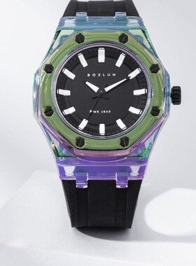博之轮BOZLUN品牌透明壳时尚指针式石英手表女R款小众情侣石英腕