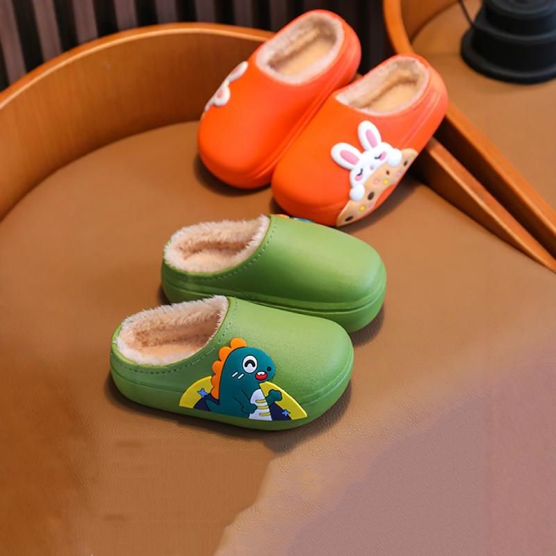 儿童棉拖鞋男童2024新款冬季包跟防水家居鞋卡通宝宝小孩保暖棉鞋