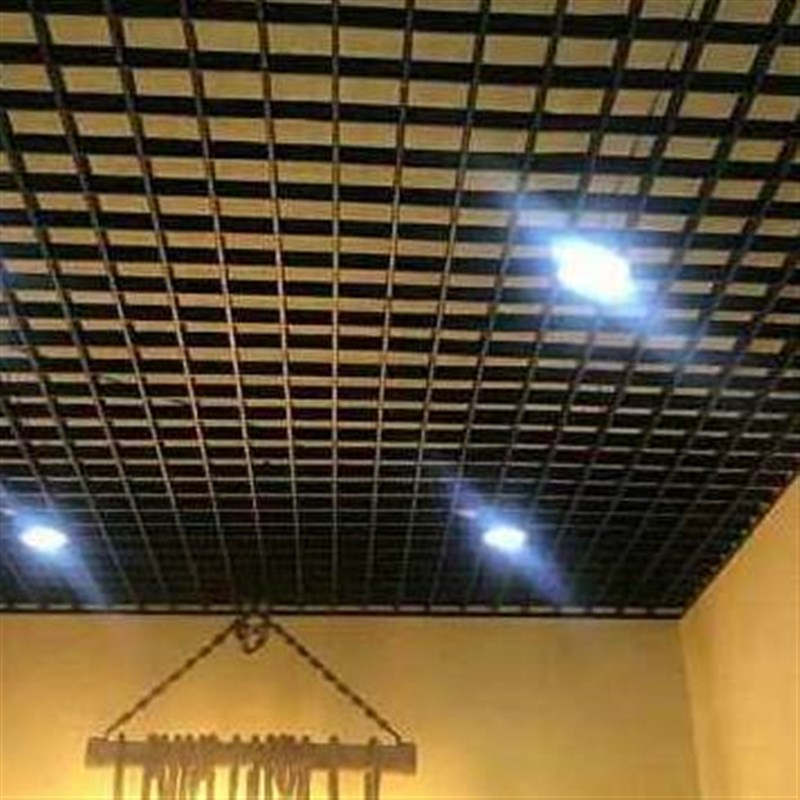 新厂销庆格栅吊顶木纹色铁格栅葡格架金属网格P方通方X萄可上重品
