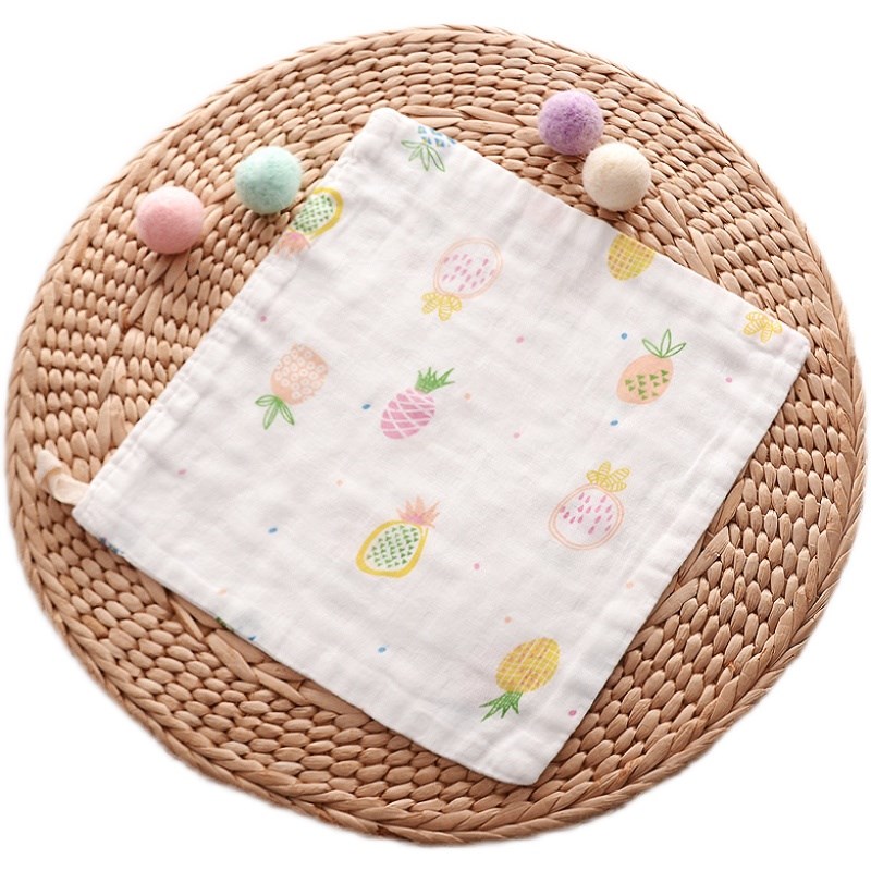 婴儿口水巾新生儿纯棉超r软小方巾宝宝竹棉洗脸巾儿童手帕纱布毛