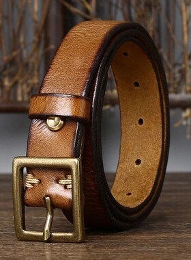 小众高货.cm Width Retro Women Jeans Belt Genuine Leather Bel